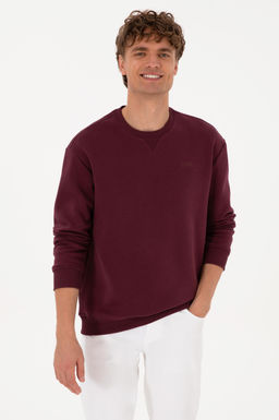 Erkek Bordo Basic Sweatshirt