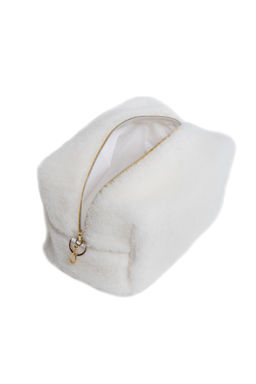 Косметичка меховая Тедди ваниль