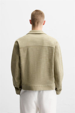 TEXTURED ZIP-UP OVERSHIRT - Zara фото 3