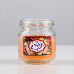 Цена за 3 шт. Ароматическая свеча в банке Мандарин. С Новым годом, 6.4?6 см