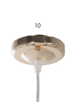 Светильник подвесной ЭкономСвет 10298/1GD, 1×40 Вт, E27, 15×15×18-80 см, золотой, янтарный