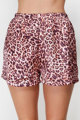 Trendyolmilla Pembe Cok Renkli Leopar Desenli Saten Sortlu Dokuma Pijama Tak?m? THMSS20PT0158 фото 21