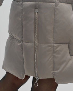 Пальто зимнее утепленное с капюшоном женское серого цвета 7638Sr - Visdeer фото 14