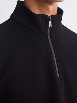 Fermuarl? Dik Yaka Erkek Kal?n Sweatshirt