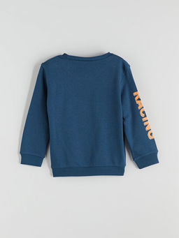 Araba Bask?l? Erkek ?ocuk Sweatshirt