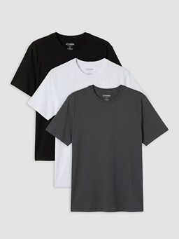 Regular Fit %100 Pamuk Basic Erkek Ti??rt 3l?