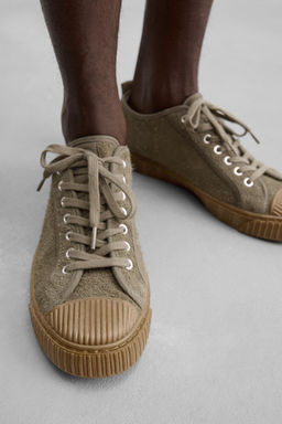 LEATHER TRAINERS WITH CONTRAST SOLE - Zara фото 3