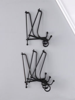 Подставка для тарелки декоративной d=15-18 см «Узорная», металл, 15×9.5 см, чёрная, набор 5 шт.