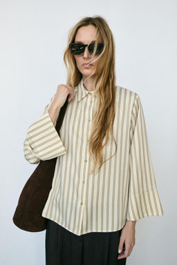 WIDE SLEEVE STRIPED BLOUSE - Zara фото 2