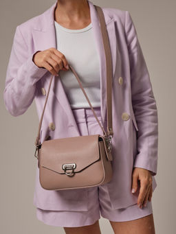 Сумка кожаная через плечо Azaro 3684 фруктовый мусс