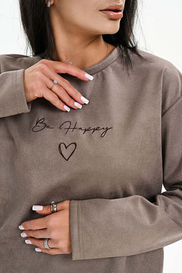 Свитшот из мягкой эко замши