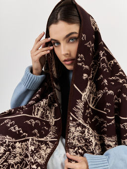 в составе ШЕРСТЬ  и КАШЕМИР Большой, мягкий, теплый  двусторонний палантин