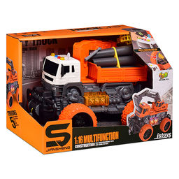 Машина "МегаСтрой" 1:16 (свет, звук) в коробке (цвет оранжевый)