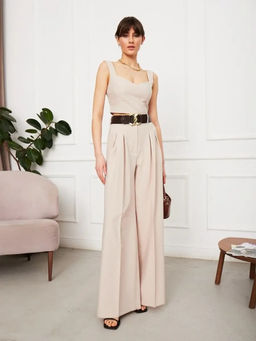 K10758 Брюки палаццо БЕЖЕВЫЙ
