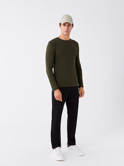 Bisiklet Yaka Uzun Kollu Erkek Sweatshirt
