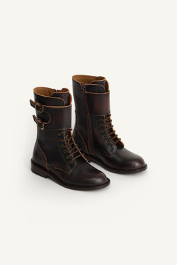 LIMITED EDITION LEATHER LACE-UP BOOTS - Zara фото 4