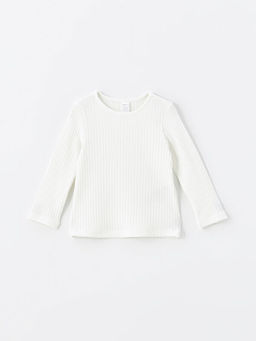 Bisiklet Yaka Uzun Kollu Basic K?z Bebek Ti??rt