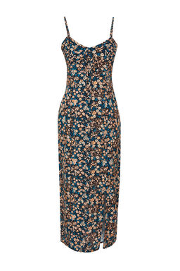 TRENDYOLMILLA Yesil Cicek Desenli Duz Kesim Y?rtmac Detayl? Viskon Midi Dokuma Elbise TWOSS23EL02085 фото 7