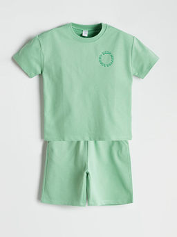 Bask?l? Erkek ?ocuk Ti??rt ve ?ort 2li