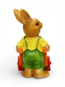 Декоративное кашпо для цветов «Заяц с тележкой», 330 мл, 13×18×17 см, полистоун, Greengo