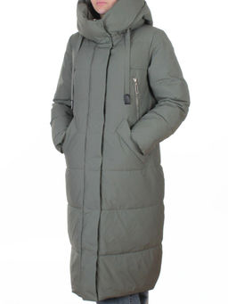 A8356 GRAY/GREEN Пальто зимнее женское (200 гр. холлофайбер)