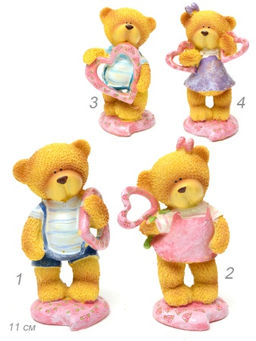 Фигурка Медвежонок с сердцем 11 см / 708-70 /уп 72/АКЦИЯ