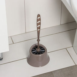 Ёршик для унитаза «Капри», 14×12.5×37 см, с подставкой, коричневый