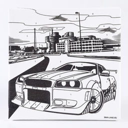 Картина по номерам для детей Тачка в мегаполисе, 15?15 см