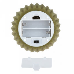 Свеча интерьерная, восковая, светодиодная на батарейках д9,5см h10(12,5)см, свет теплый, с мерцанием, цвет зеленый, питание от 2-х батареек АА (в комплект не входят), в коробке (Китай)