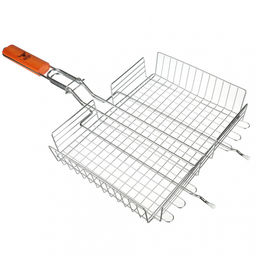 Решетка гриль хром со съёмной ручкой 57x30x24 глубина 5см, хромированна GRILLBOOM хром арт. 104-047