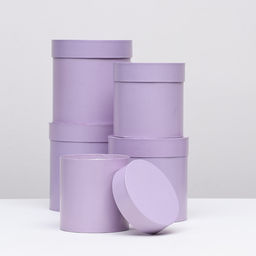 Набор круглых коробок 5в1 Сирень перламутровая, 20 20 15 15 см - Simaland фото 2