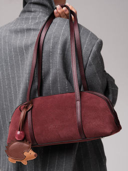 Замшевая сумка Ezhik DBR 31225 зимняя вишня  фото 2