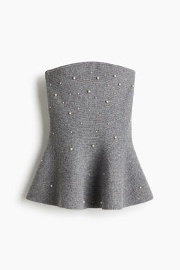 Top bandeau con cuentas decorativas - H&m фото 2