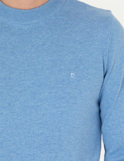 Mavi Melanj Slim Fit Yar_m Bal_k__ Yaka Basic Triko Kazak - Pierre cardin фото 7