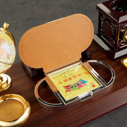 Набор настольный, органайзер 6 в 1, с визитницей и часами, вишня