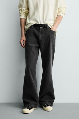 PANTAL?N FLARE FIT ESTRUCTURA ALGOD?N / Gris oscuro - Zara фото 2