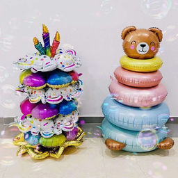 Воздушный шар фольгированный 42" «Пирамидка – цветы», под воздух