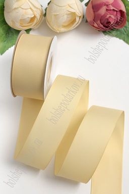 Лента репсовая 4 см*20 ярд 1 сорт (темно-бежевый №087) SF-1349 - No name фото 2