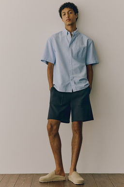 Camisa Oxford de manga corta Loose Fit