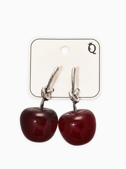 Цена за 2 шт. Серьги "Вишня" узел, цвет бордовый в серебре