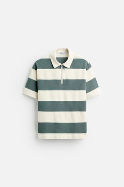TEXTURED WEAVE POLO SHIRT WITH ZIP - Zara фото 8