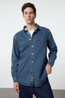 TRENDYOL MAN Antrasit %100 Pamuk Regular Fit Denim Kot Gomlek Ceket TMNAW25CE00001 - Trendyolmilla фото 2