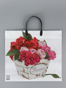 Цена за 10 шт. Пакет «Пинк», полиэтиленовый с пластиковой ручкой, 38×34 + 3 см, 90 мкм