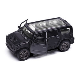 Чёрная инерционная машинка Внедорожник с люком die-cast,1:32, открывающиеся двери