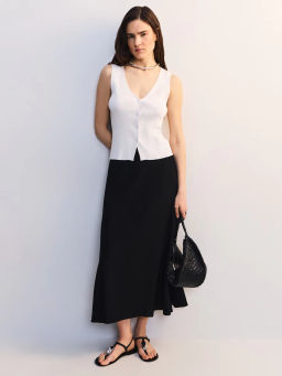 Юбка миди из вискозы и льна ZR2605013502-50 / Zarina
