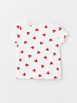 Bisiklet Yaka K?sa Kollu Minnie Mouse Bask?l? K?z Bebek Ti??rt - Waikiki фото 3