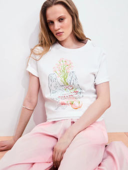 Футболка из хлопка с принтом ZR2605023411-2 / Zarina