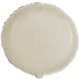 Цена за 5 шт. Шар фольгированный 18" Круг "Кремовый сатин"