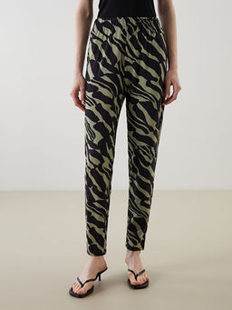 Beli Lastikli Desenli Kad?n Pantolon