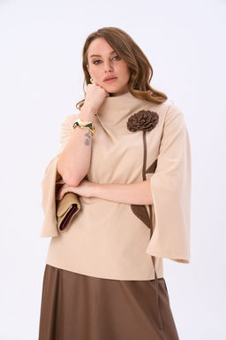 Джемпер NIKVA н923-5 капучино и шоколад